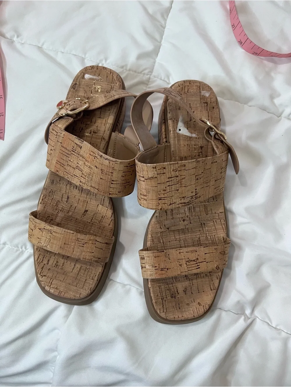 Aerosoles Dove Cork Block Heel Sandals Natural Cork size 11